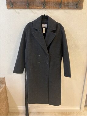 Old Navy Charcoal Double-Breasted Long Coat